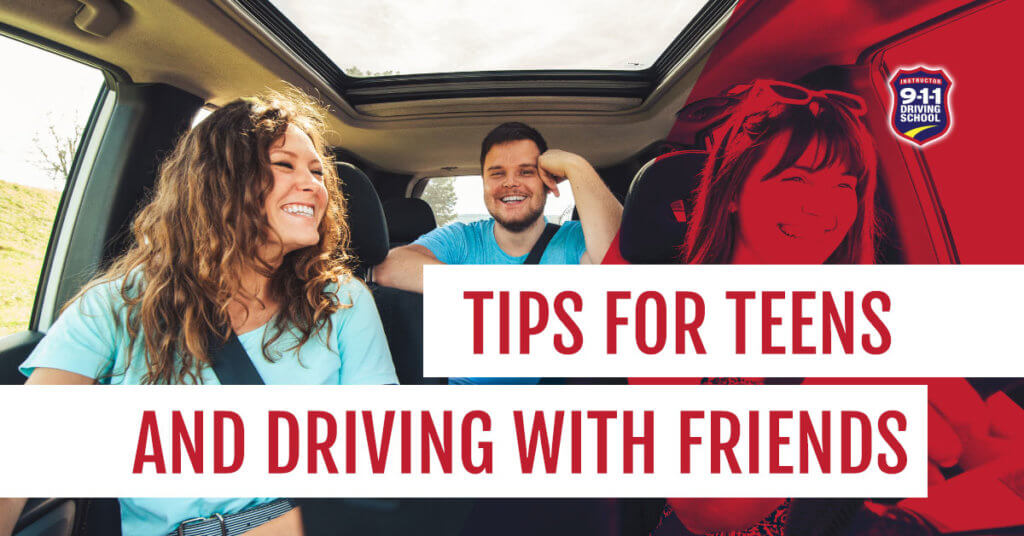 teens driving with friends